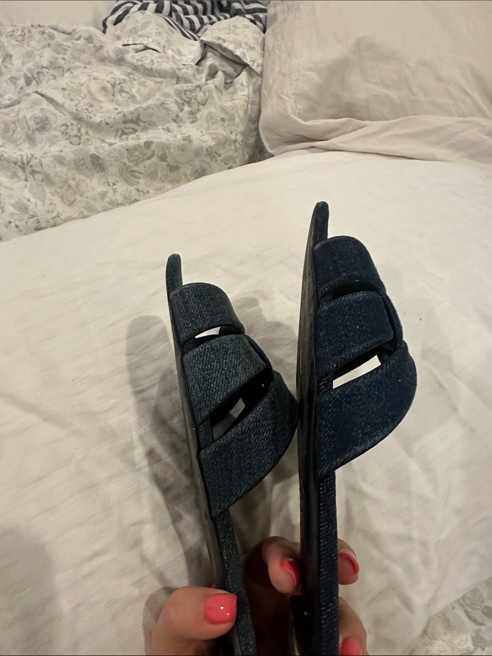 Saint Laurent Tribute Slides Dark Blue Denim Knot Slide Mules - Picture 8 of 9